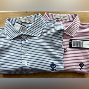 (TWO) HOLDERNESS & BOURNE The Gordon M Medium Golf Club Polo Shirt CC Charleston
